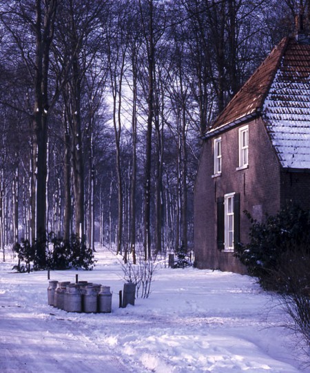 besneeuwde boerderij brabant