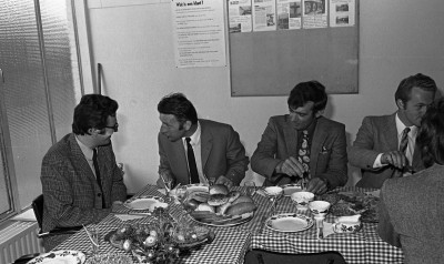 Koffietafel bij Heuvelstaal N.V., Vught 1972