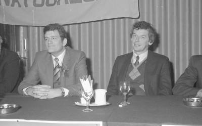 Viering 75 jaar Boxtelse vakbeweging, met rechts Wim Kok (indertijd van de FNV), Boxtel 1983