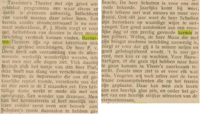 Artikel over de Goirlesche Kermis uit 1928