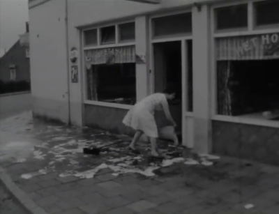 schoonmaken van stoep