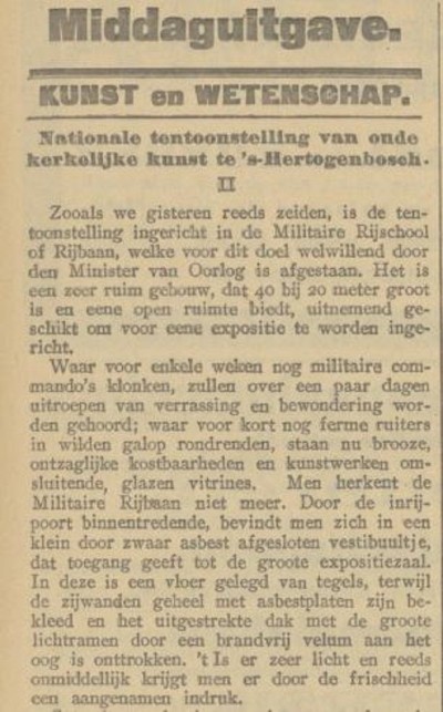 Aankondiging tentoonstelling, 5 juni 1913 (bron: Arnhemse courant via Delpher)