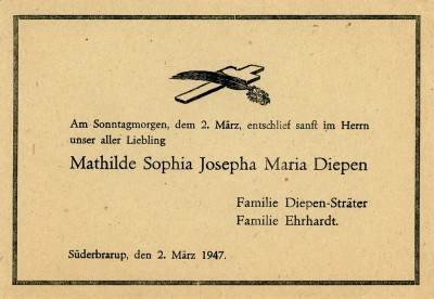 Overlijden Mathilde Diepen