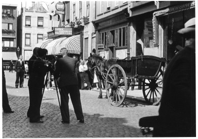 Werkfoto van opnames film Zonnelied, Etten 1938 (foto: fotograaf onbekend, collectie Museum voor de Verpleegkunde Culemborg)