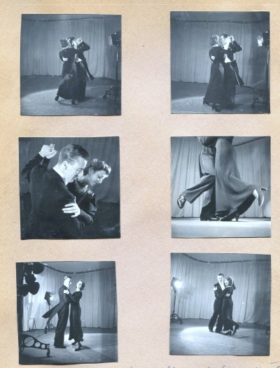 Danspassen oefenen met Roosjes Amsterdamse danspartner Tom Mullink voor het Polygoonjournaal, 1940 (foto: Roosje Glaser Foundation)